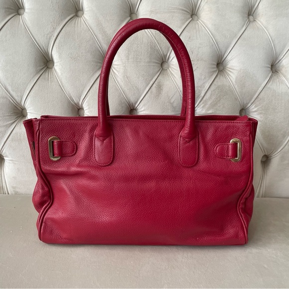 Onna Ehrlich Red Leather Satchel - Picture 5 of 12